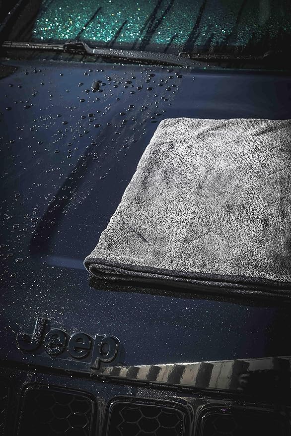 Adam's Polishes Towel Jumbo Plush Drying Towel 33 x 29 inches 1500 GSM - Absorbent Microfiber (2 Pack), White