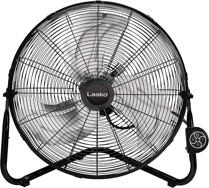 Lasko 20" Black High Velocity Wall Mount Fan with Pivoting Head - 3 Speeds, Remote Control, Ideal Wall Mount Fan or Floor Fan for Home, Garage, Attic, H20660
