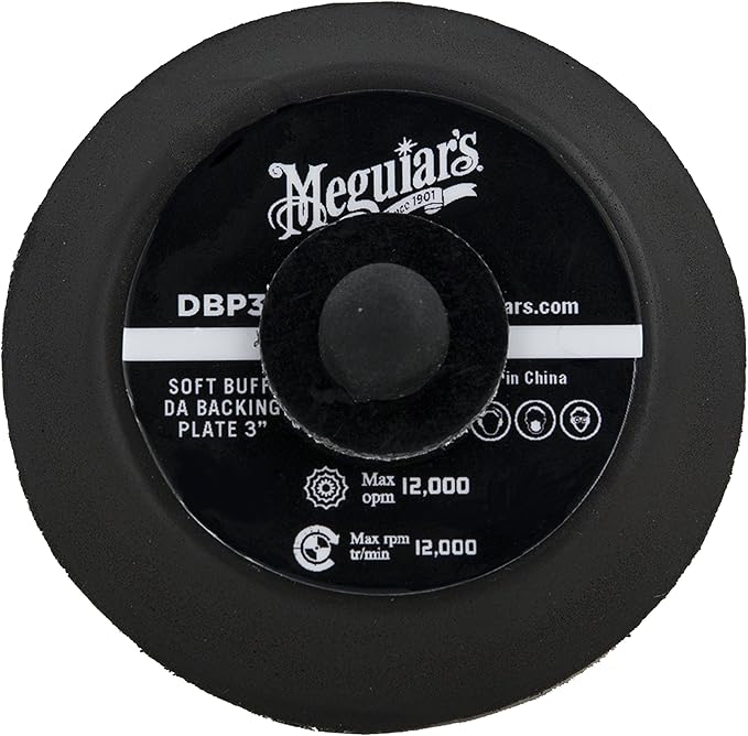Meguiar's 3" Soft Buff DA Backing Plate DBP3-3 Inch Backing Plate, Hook and Loop for Machine Polishing with Foam and Microfiber Discs, Professional DA Polisher Backing Plate, 1 Backing Plate