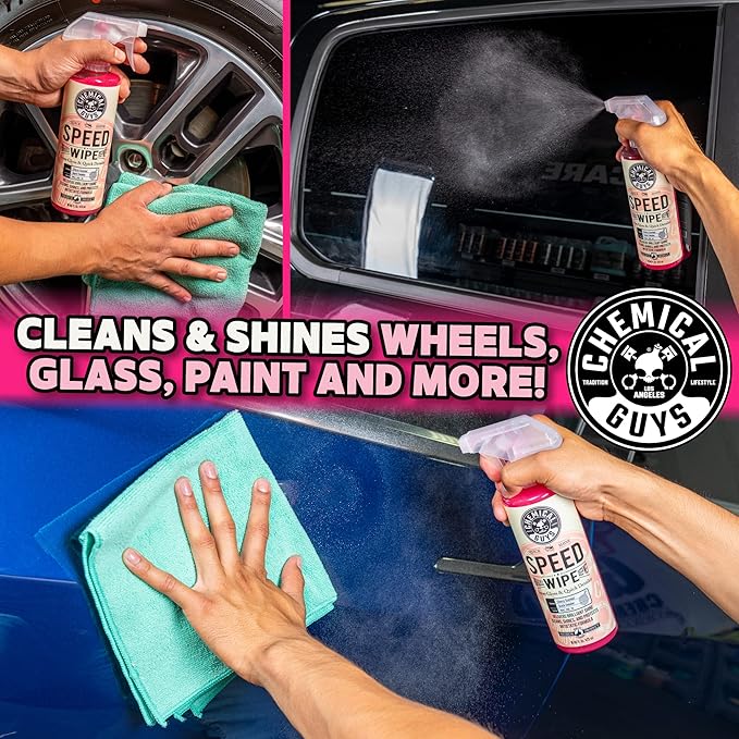 Chemical Guys Speed Wipe Quick Detailer - High Gloss, Streak-Free Shine, Detail Spray for Cars, Trucks, Motorcycles, RVs, and More, Safe on Paint, Glass, Wheels, and Trim, Cherry Scent, 16 fl oz