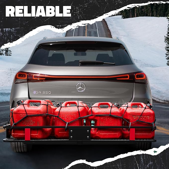 Mockins 50"x36" Elastic Truck Cargo Net for Pickup Truck Bed, Roof Rack or Trailer | 6mm Thick Bungee Net with Hooks - Stretches Up to 100"x75" | 4"x4" Mesh Square Cargo Netting for Any Load Size
