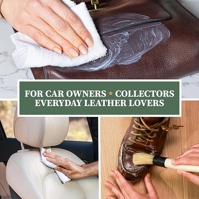 Lexol All Leather Conditioner, Naturally Derived Leather Conditioner with Bee and Carnauba Milk, Great for Car Interiors, Boots, Furniture, Bags, Jackets and More, 16.9 fl oz
