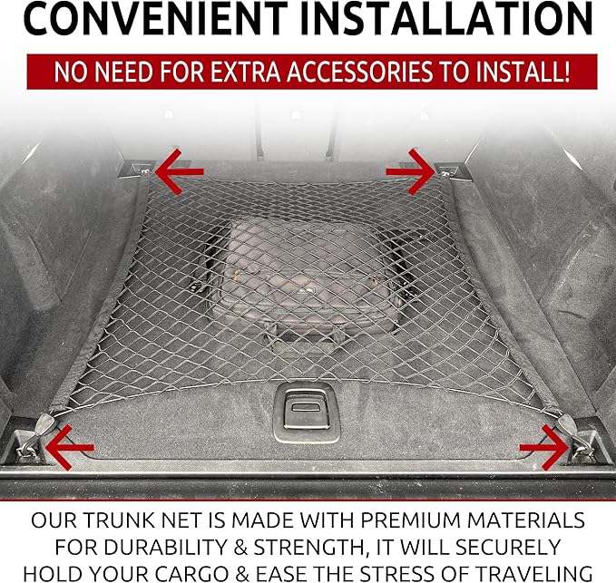Floor Style Trunk Cargo Net Black for BMW X5 G05 2018-2026 - Car Accessories - Premium Trunk Organizers and Storage - Cargo Net for SUV - Vehicle Carrier Organizer for BMW X5 G05