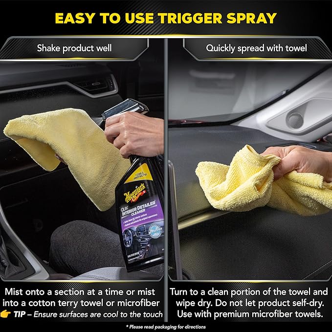 Meguiar's Quik Interior Detailer Cleaner - 24 Oz Spray Bottle (Pack of 6)