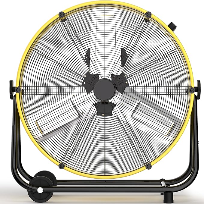 Uthfy 14000 CFM Heavy Duty Industrial Drum Fan, 30 Inch 550W High Velocity Floor Fan with 3 Speeds, 360° Tilt Metal Garage Fan for Warehouse, Commercial, Workshop, Factory and Basement