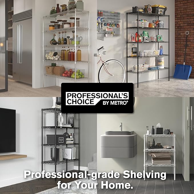 Metro Professional's Choice Commercial-Grade NSF Shelving Unit - Multipurpose Adjustable Wire Shelf for Home, Garage, Kitchen and More - 4 Shelves, 14" W x 36" L x 54" H - Chrome