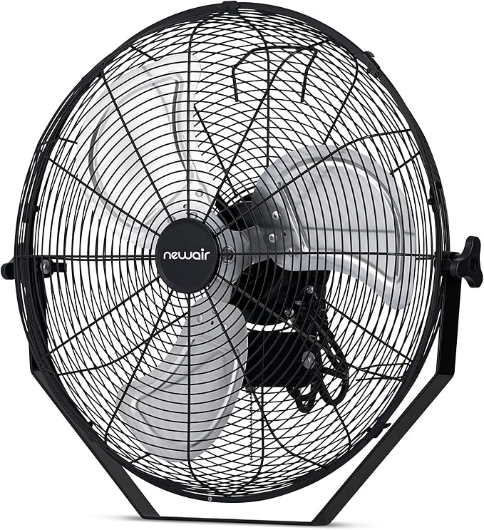 NewAir 18” High Velocity Wall Mounted Fan | Industrial Grade with 3,000 CFM Airflow, 3 Speeds and Heavy-Duty Metal Blades | Fan for Bedroom Garage, Gym & Home Use