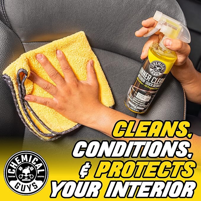 Chemical Guys InnerClean Interior Quick Detailer Cleaner and Protectant for Dashboards Door Panels Seats Trim and Surfaces Non Greasy Interior Car Cleaning Spray and Interior Detailer Spray 16 oz