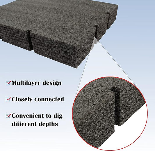 Foam Custom Tool Drawer Inserts 48-22-8452 for Milwau-kee Packout Drawer Tool Boxes|Fits for Milwau-kee 48-22-8442 Packout Foam Inserts