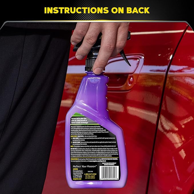 Meguiar's Hybrid Ceramic Tire Shine - Long-Lasting Shine That's Durable & Water-Resistant Hybrid Ceramic Technology - 16 Oz Spray