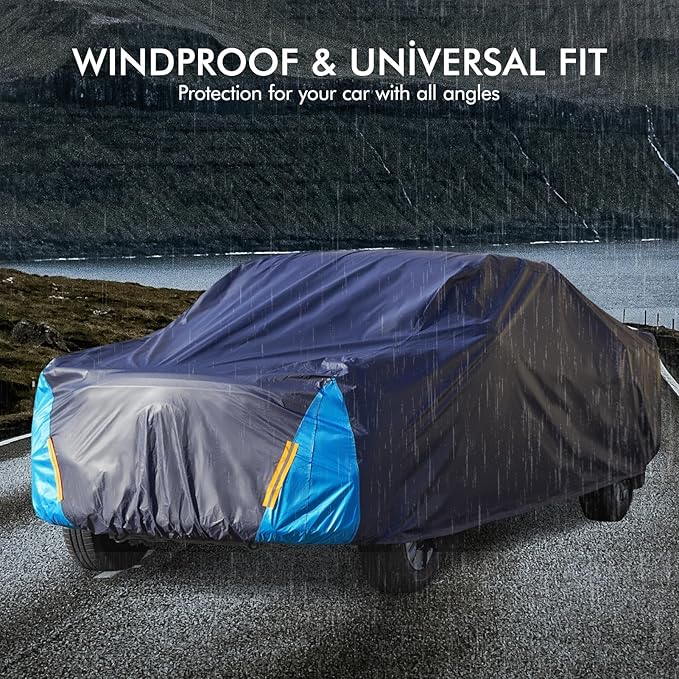 Truck Cover Waterproof All Weather for Automobiles, 6 Layers Outdoor Full Exterior Cover Rain Sun UV Snowproof Protection (Length Up to 228 inch)