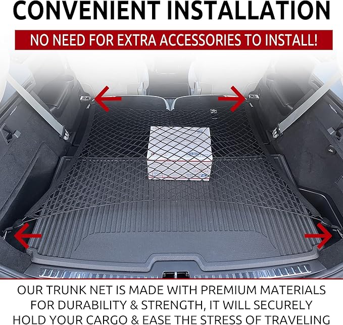 Floor Style Trunk Mesh Cargo Net for Volvo XC90 2015-2026 - Car Accessories - Premium Trunk Organizer and Storage - Cargo Net for SUV- Vehicle Carrier Organizer for Volvo XC 90