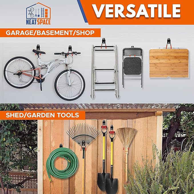 Garage Hooks Heavy Duty [ 17 Piece Set ] - Our Garage Hooks Wall Mount to Any Surface, Garage Organization and Storage, Garage Storage Hooks, Garage Hangers, Garage Wall Hooks Heavy Duty
