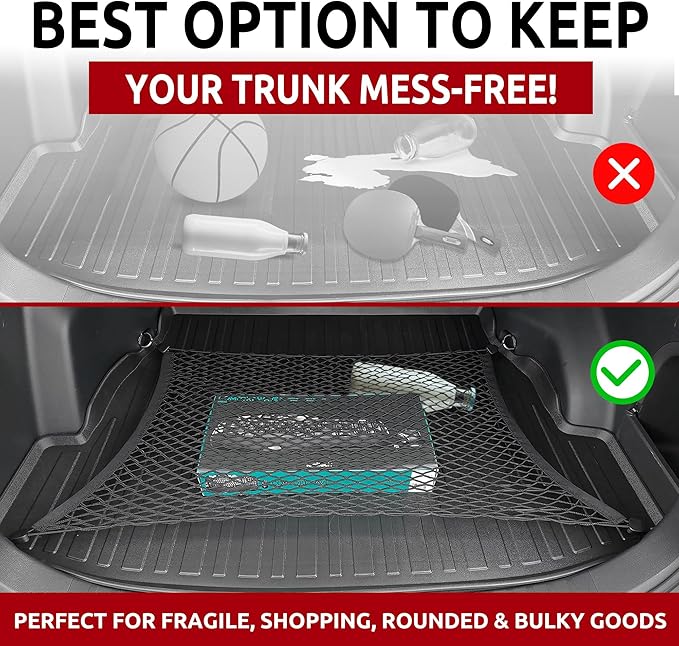 Rear Trunk Floor Style Mesh Cargo Net for Toyota RAV4 LE XLE 2019-2025 - Car Accessories - Premium Trunk Organizer and Storage - Cargo Net for SUV - Vehicle Carrier Organizer for Toyota RAV4