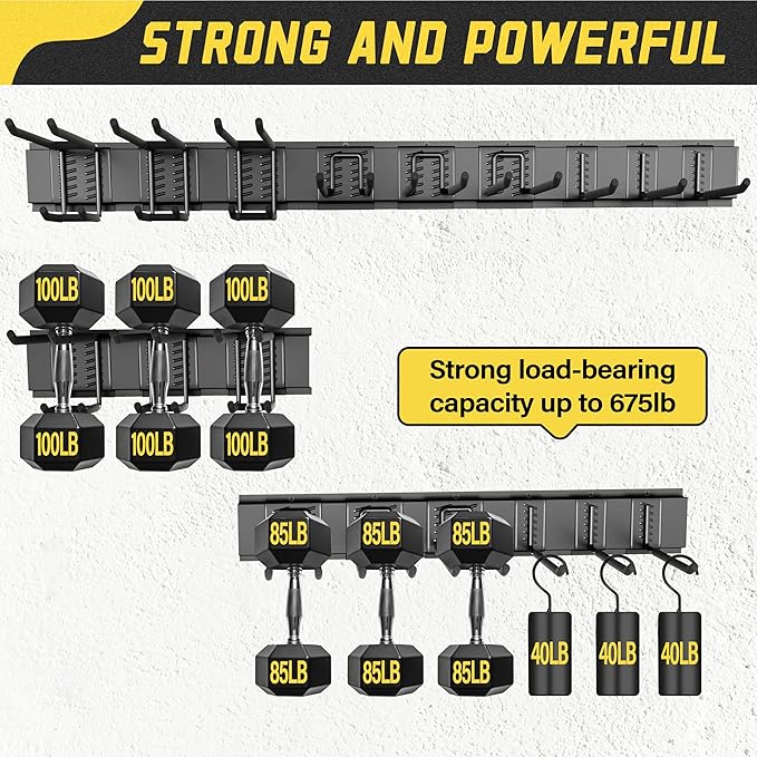 klasit Garage Wall Organizer,15Pack Carries 675 lbs,Garden Tool Organizer 48in With Large Storage Space,Easy Assembly, Sturdy Design,for Efficient Tool Storage Garage Organization | Carries 675 lbs, Easy Assembly, Sturdy Design, Garage Organization