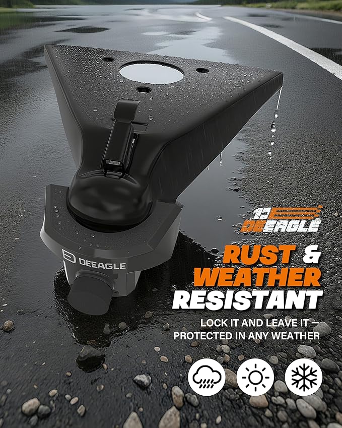 DEEAGLE Heavy Duty Trailer Coupler Lock, RV Trailer Locks Fits 2-5/16” Couplers, Anti-Theft Ball Hitch Lock, Black