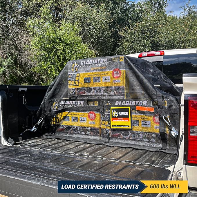 Gladiator Cargo Net - RipProof Mesh Cargo Tarp - Small - 4.75' x 6' (SMT-100)