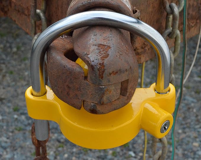 Universal Coupler Trailer Hitch Security Lock - Fits 1 7/8", 2", & 2 5/16" Ball Mounts - Durable & Weather-Resistant