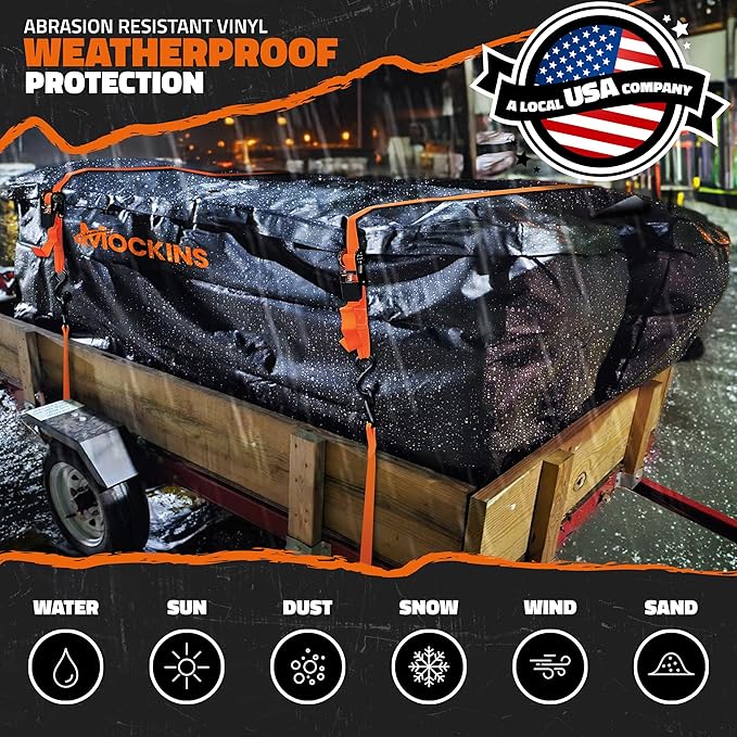Mockins 40 Cu Ft XXL Hitch Cargo Carrier Bag 84"x24"x34" | 7 Ft Extra Wide Waterproof Trailer Hitch Storage & Truck Bed Cargo Bag | Heavy Duty Vehicle Soft-Shell Carriers w/Lock, Straps & Carry Case