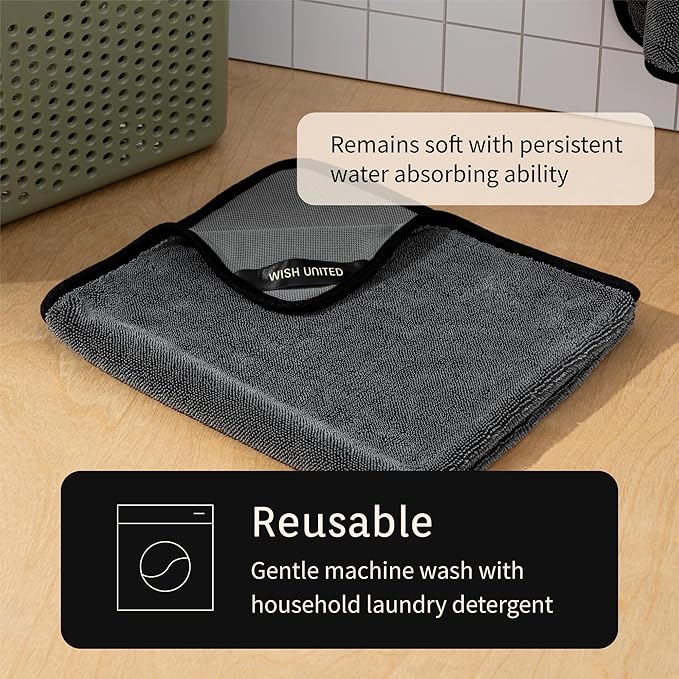 Twist Pile Car Drying Detailing Soft Microfiber Towel 620GSM (1-Pack, 23.6" x 19.7")
