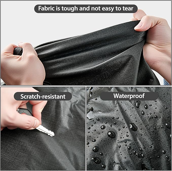Car Cover Waterproof All Weather, 6 Layers Full Exterior Covers with Zipper Cotton, Mirror Pocket. Outdoor Car Cover UV Snow Rain Wind Dust All Weather Outdoor Protection for Sedan (190-195 inch)