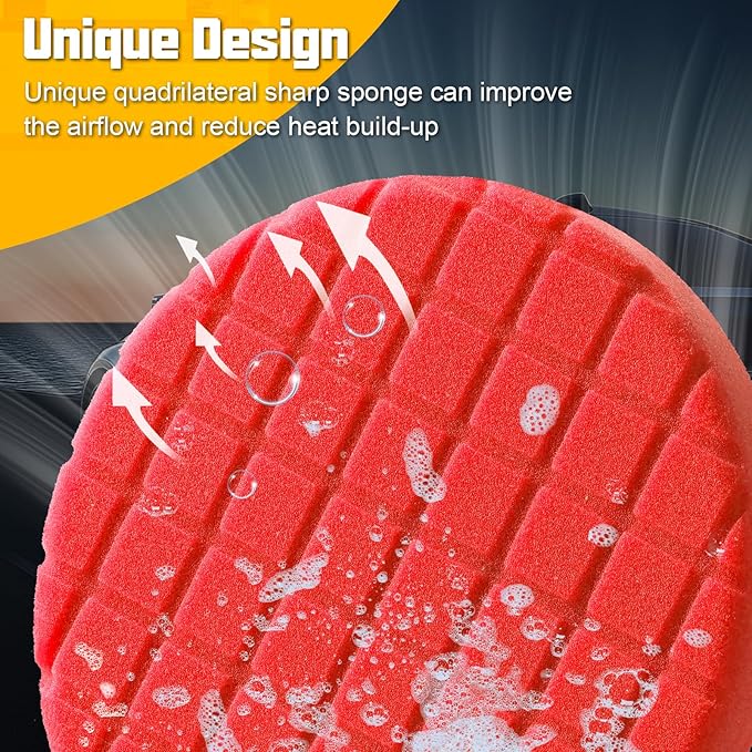 6 Inch Buffing Polishing Pads, 3Pcs Red Ultra-Light Polishing Pad for Scratch Repair, Body Repair & Detailing Pads