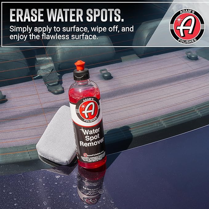 Adam's Polishes Water Spot Remover - Hard Water Stain Remover for Glass, Shower Doors, Paint, Windows, Car Detailing | Calcium, Magnesium & Soap Scum Remover