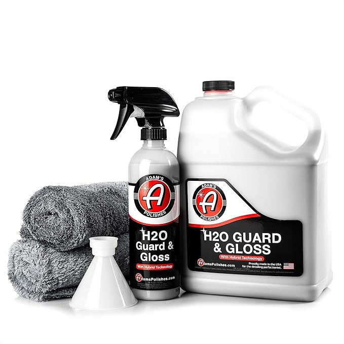 Adam's Polishes H2O Guard & Gloss - Revolutionary Hybrid Top Coat Technology Combines Silica Sealant and Quick Detailer Technology - Seals, Shines, and Protects All Exterior Surfaces (Collection)