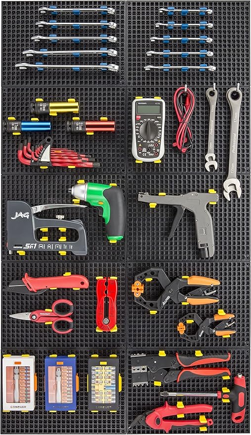 FREE ZONE 68-Piece Large Pegboard Tools Organizer Set, (Black) Tool Box and Storage, Tool Box Drawer Organizer for Tool Chest Cart Cabinet Workbench