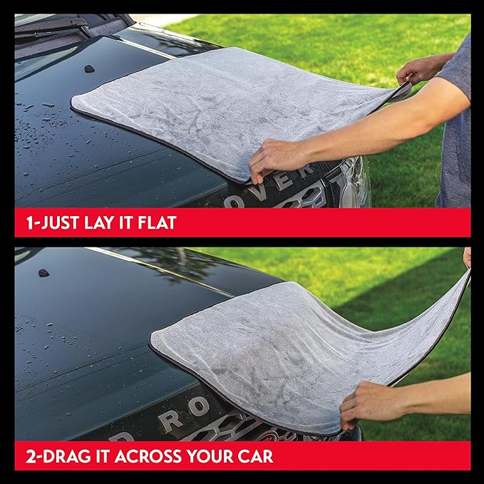 Griot's Garage PFM Terry Weave Microfiber Drying Towel for Car Wash and Cleaning, Vehicle Detailing, Double-Sided, Ultra-Absorbent, 25" X 35", 55590