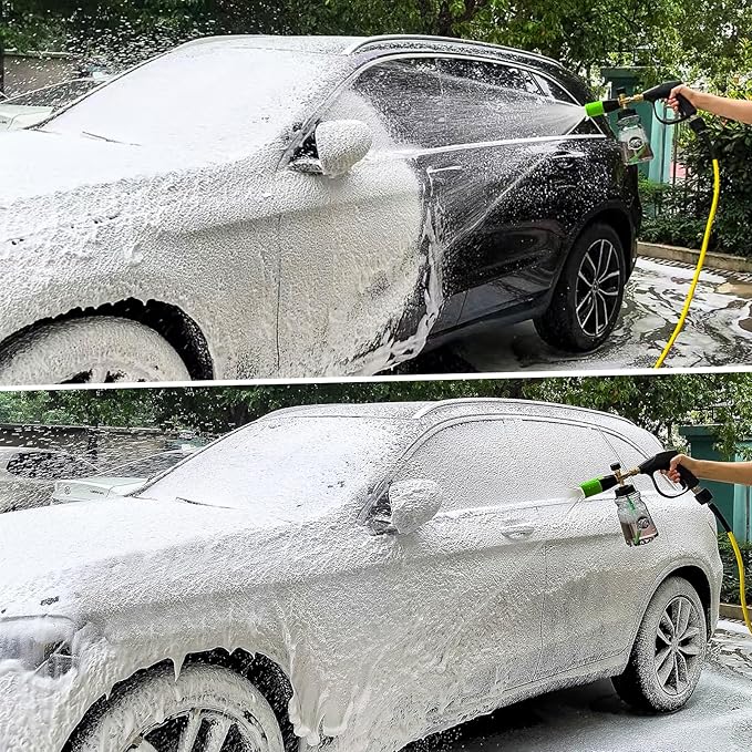 BEAR FORCE Innovative Pressure Washer Foam Cannon Pro+ (Thicker Foam, 3 Times of Life), 2026 Car Wash Snow Foam Blaster with One-Click Disassembly Technology + 1/4" Quick Plug, 34oz Bottle