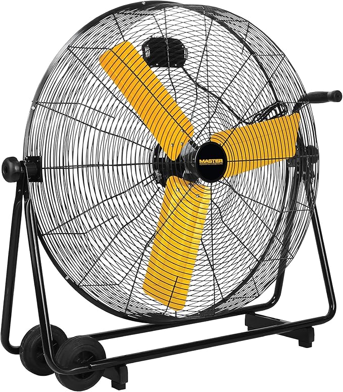 Master 30 Inch Industrial High Velocity Floor Fan - Use for Shop, Garage or Warehouse. All-Metal Construction with Steel-Coated Safety Grill, 3 Speed Settings, Tiltable (MAC-30BCT)