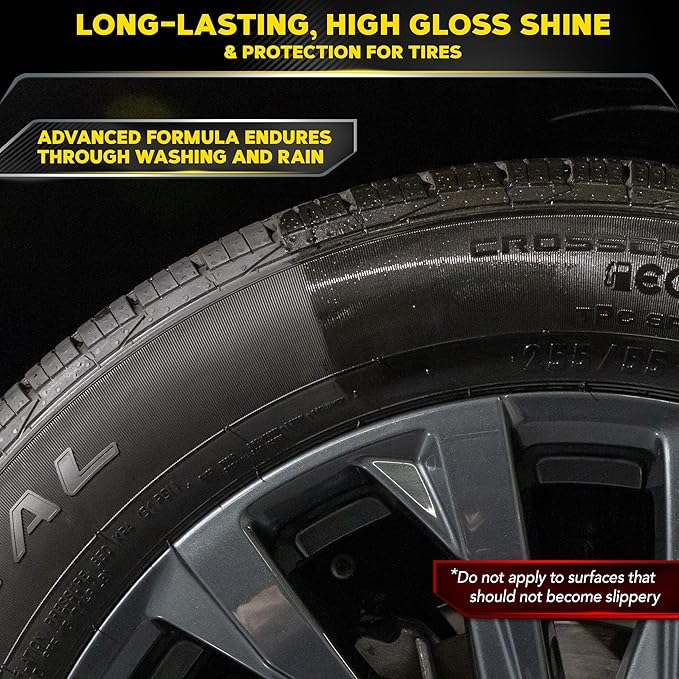 Meguiar’s Endurance Tire Gel, G7516, Premium Tire Shine Gel for a Lasting Glossy Finish, Helps Keep Tires Looking Deep Black and Clean, Top Christmas Gift Ideas for Car Guys and Girls, Purple, 16 Oz