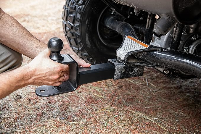Black Boar UTV ATV Multi-Hitch - Features 1-7/8” Hitch Ball, 2” Shank - 9” (L) Shank - Hitch Ball has 2” Rise & Rated for 2,000lbs - Use w/Utility Trailers, Tow Straps & Other ATV Accessories (66082)