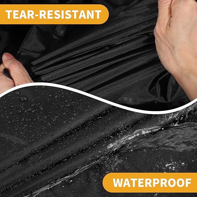 Universal Car Cover Waterproof All Weather 210D-PU, UV Sun Rain Protection, Fits for Truck Length 251"-266", with Left Side Zipper, Black