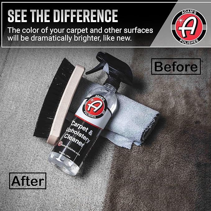 Adam's Polishes Carpet & Upholstery Cleaner - Powerful Car Carpet Cleaner for Auto Detailing, Fabric Interior Solution, Stain Remover Spray for Seat, Floor Mats (128 fl. oz (Gallon))