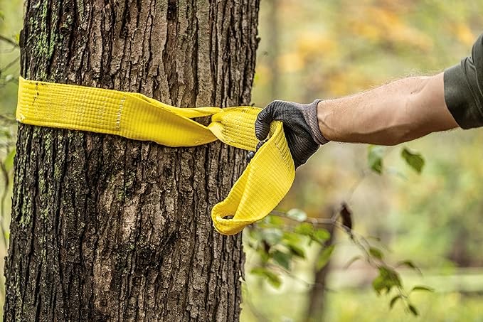 KEEPER Tow Straps Heavy Duty with Loops - 6" x 30' Towing Strap, 60,000 lbs Break Strength - Ideal for Vehicle Recovery, Trucks, SUVs, and Off-Road Use