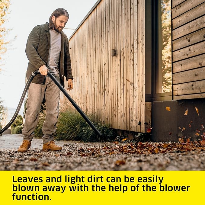 Kärcher Shop Vacuum WD 3, 4.5 Gal, 2.8 Peak HP, 26 ft Reach, Wet Dry Vacuum Cleaner, Blower Function, Crevice Tool, Floor Nozzle, Great for Car Cleaning