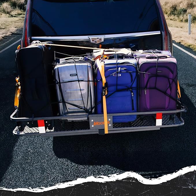 Mockins 36"x20" Heavy Duty Cargo Net for Pickup Truck Bed Expandable Up to 75"x40" | 6mm Thick Elastic Bungee Net with Hooks for Truck, SUV & Car | 4"x4" Mesh Square Cargo Netting for Any Type of Load