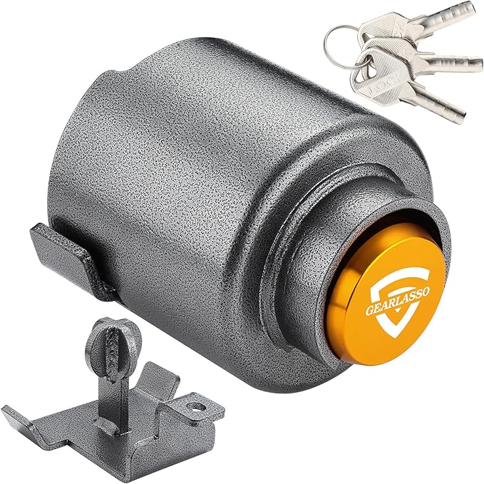 Heavy Duty Trailer Hitch Locks Fits 2" Couplers, Upgraded Anti Theft Trailer Tongue Lock Secure with Coupler and Safety Chain, Trailer Lock for RV Camper Trailer Truck Pickup Boats