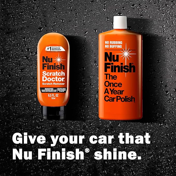Nu Finish Exterior Finishing Car Kit, Car Care Kit Buffs Out Scratches, Includes Nu Finish Scratch Doctor Clear Coat Scratch Remover and Once A Year Car Polish, 2 Count