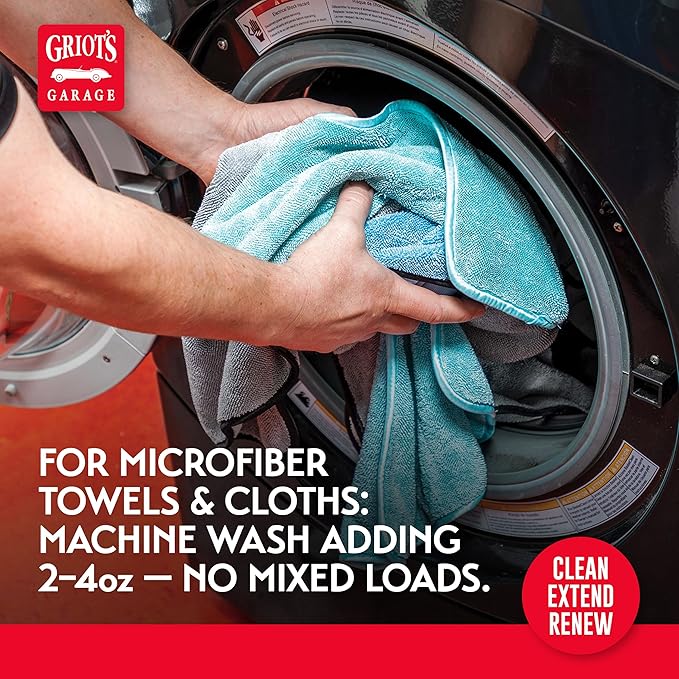 Griot's Garage Microfiber and Foam Pad Cleaner, Removes Polish, Wax, and Sealant Residue, Restores Your Car Cleaning Cloths' Effectiveness, 11078, 35 oz