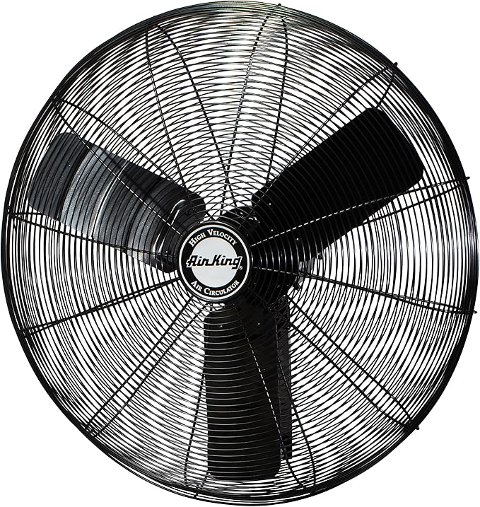 Air King 9030 30-Inch 1/4-Horsepower Industrial Grade Wall Mount Fan with 7,400-CFM, Black Finish