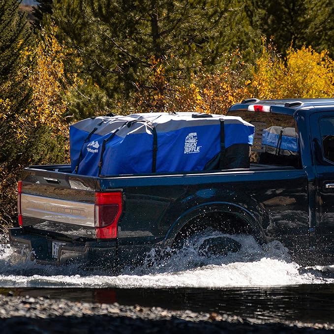 TruckDuffle Truck Bed Cargo Bag – Expands to Cab Height (49 Cu Ft) – Cinches to Fit Any Load – Weatherproof Welded-Seam PVC – Works with or Without Tonneau – Fits Compact to Fullsize Trucks