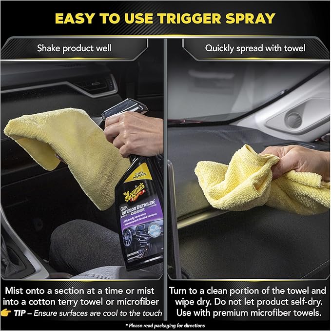 Meguiar's Quik Interior Detailer Cleaner - 24 Oz Spray Bottle