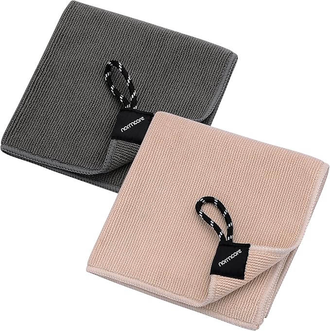 Normcore Barista Cleaning Towels 2 Packs, Microfiber Barista Cloth Set with 2 Color Assorted, Espresso Bar Accessories for Clean Steam Wand, Espresso Machine, Microfiber Cleaning Cloth