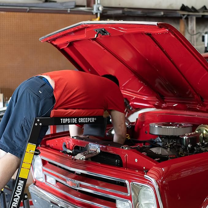 Traxion 3-100 Foldable Topside Automotive Engine Creeper, Red & Black 3-102 Topside Creeper Tool Tray