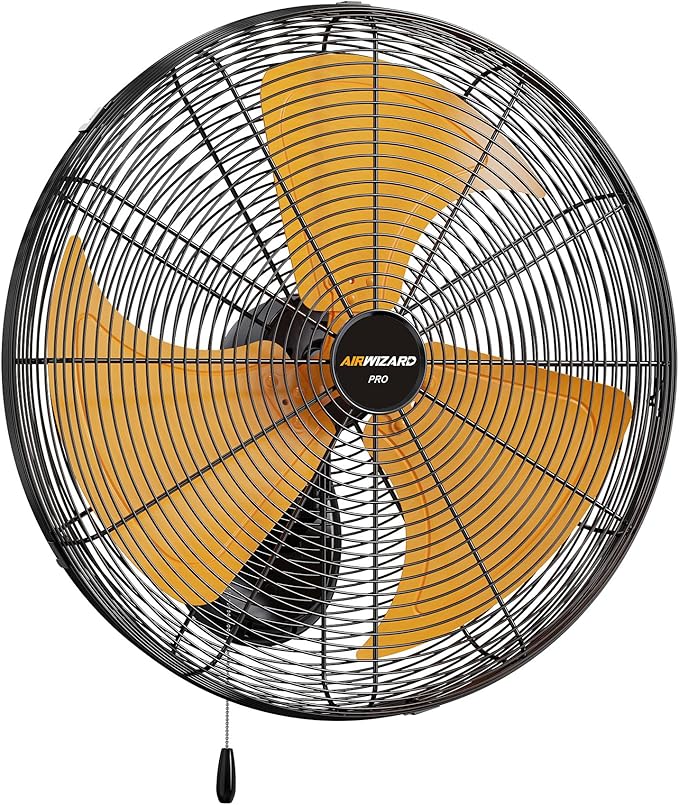 18" Oscillating High Velocity Wall Mount Fan - 49dB Quiet 5400CFM Industrial Heavy Duty Metal Wall Fans, 3 Speeds, Adjustable Tilt Garage Shop