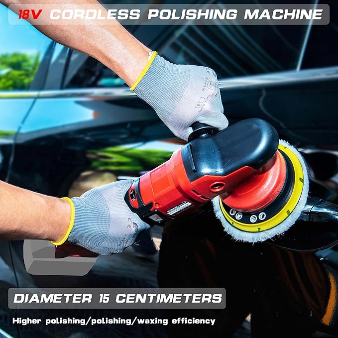 IRONFIST Cordless Orbital Polisher Compatible with Milwaukee M18 Battery, Car Polishing Waxer Machine 6inch work disk with brushless motor 6 speeds 750-6800RPM, (No Battery)