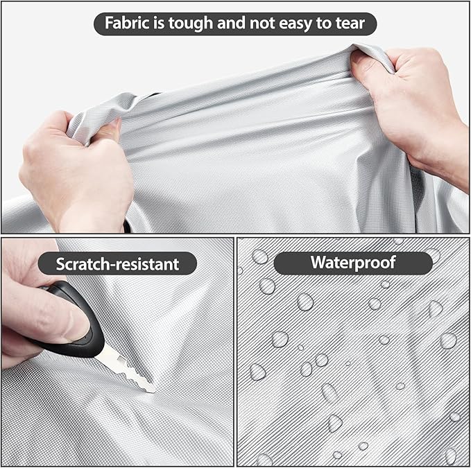 Car Cover Waterproof All Weather, 6 Layers Full Exterior Covers with Zipper Cotton, Mirror Pocket. Outdoor Car Cover UV Snow Rain Wind Dust All Weather Outdoor Protection for SUV (185-190 inch)